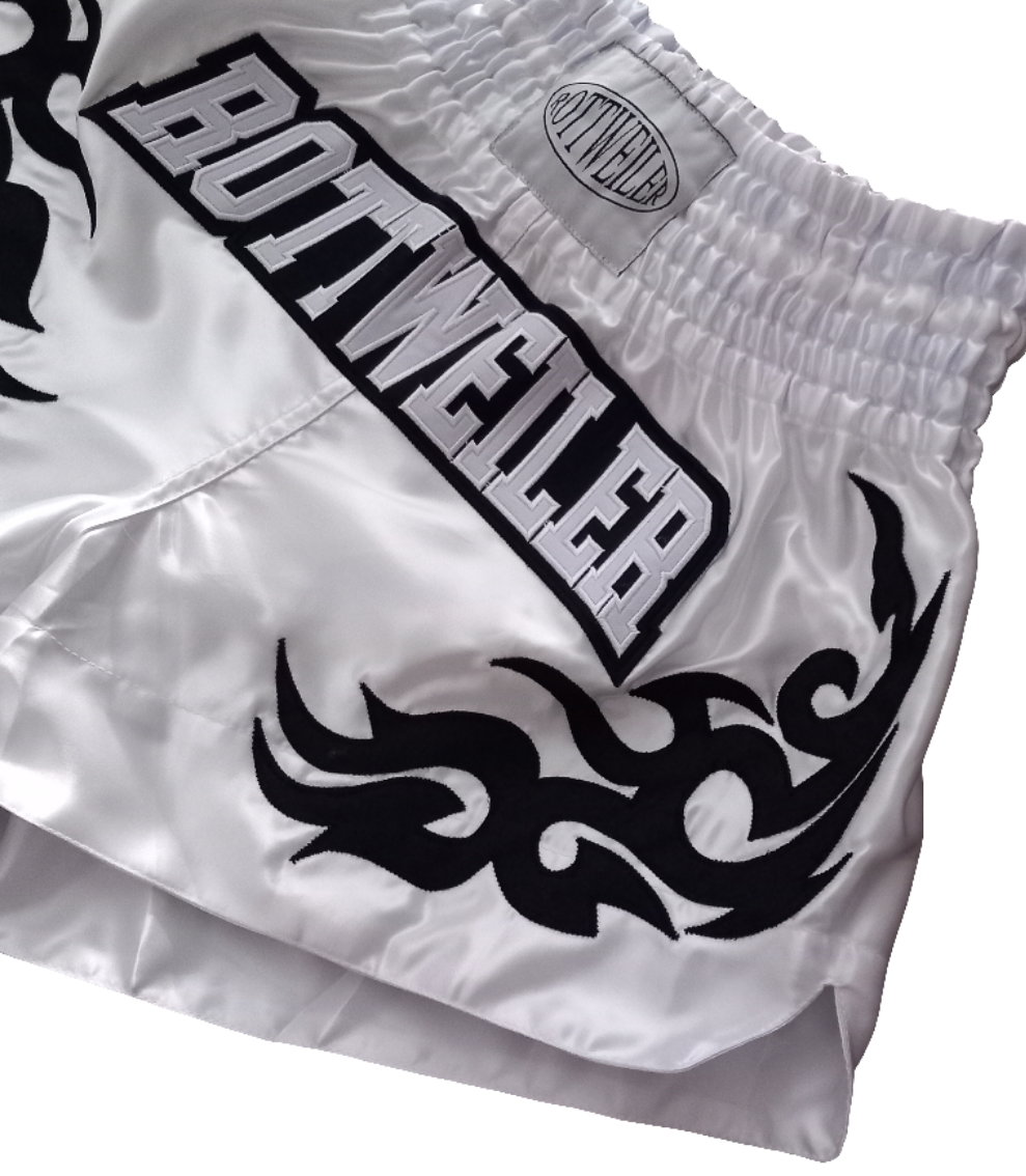 Rottweiler 'Savage' White Muay Thai Shorts