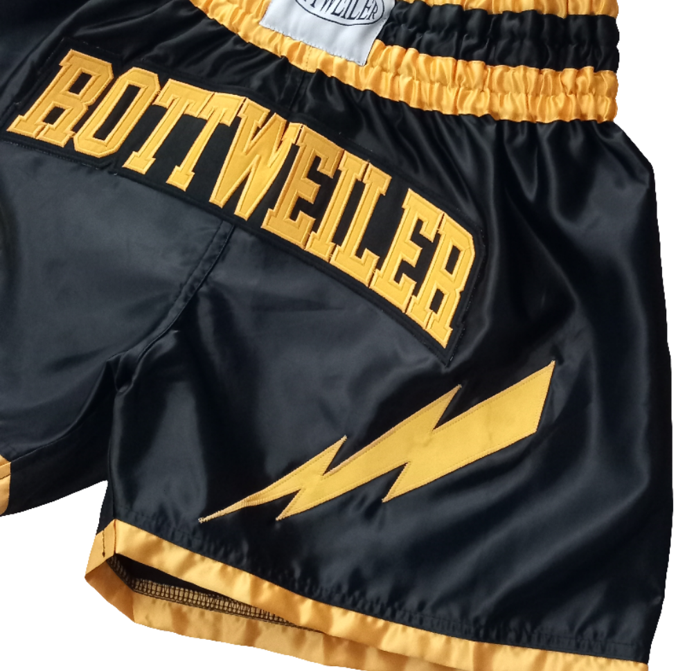 Rottweiler 'Lightning' Black Muay Thai Shorts