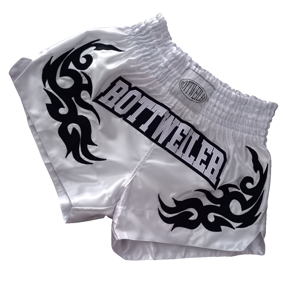 Rottweiler 'Savage' White Muay Thai Shorts