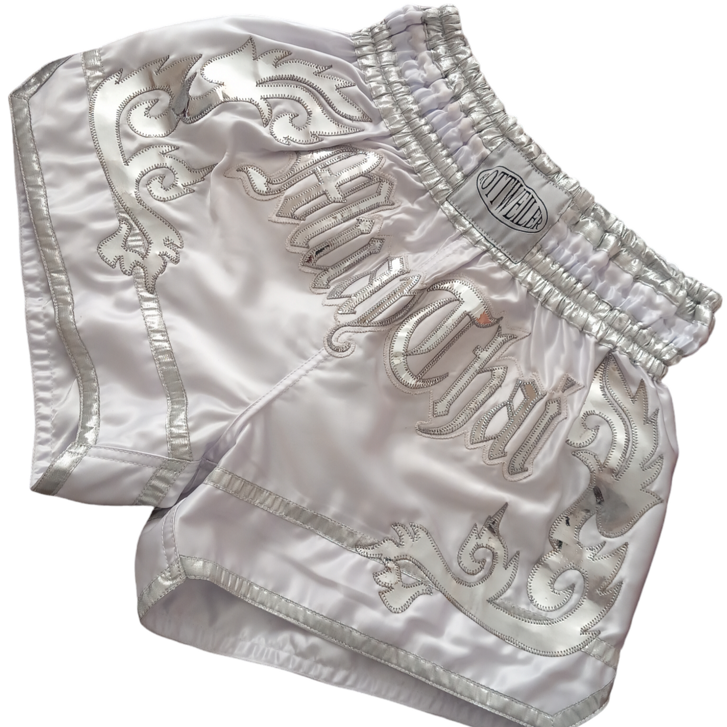 Rottweiler 'Tradition' White Muay Thai Shorts