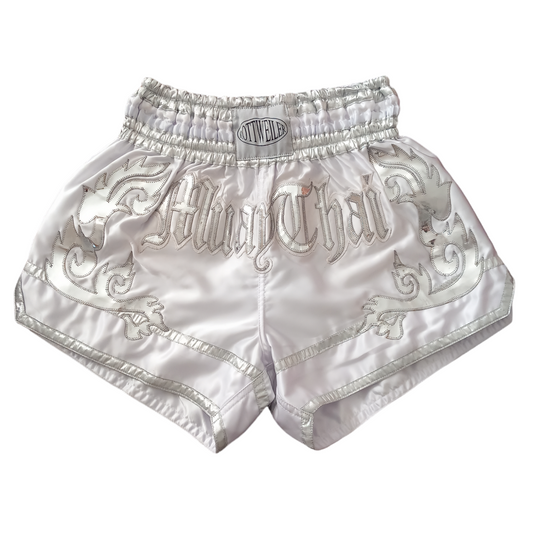 Rottweiler 'Tradition' White Muay Thai Shorts